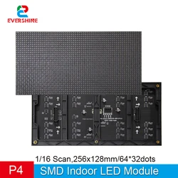 LED Indoor P4 256x128mm Screen Panel video Module 64x32 Pixels 1/16 Scan SMD RGB Full color Matrix Display 3in1 Light HUB75