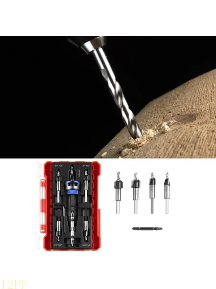 

12PF Countersink Drill Bit Set Countersink Drill Bit with Depth Stop Drill