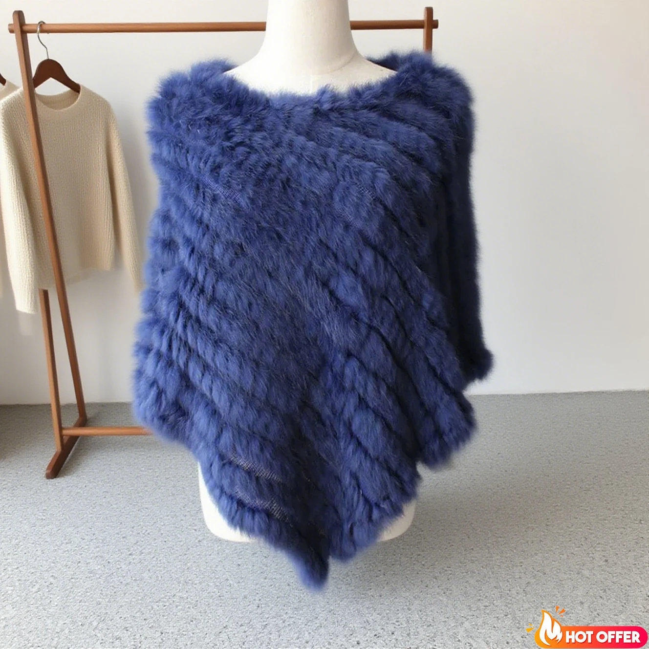 

Wrap Lady Party Cape Natural Genuine Wedding Natural Fur Rabbit Fur Wholesale Poncho Scarf Fur Fashion Coat Knitted Shawl