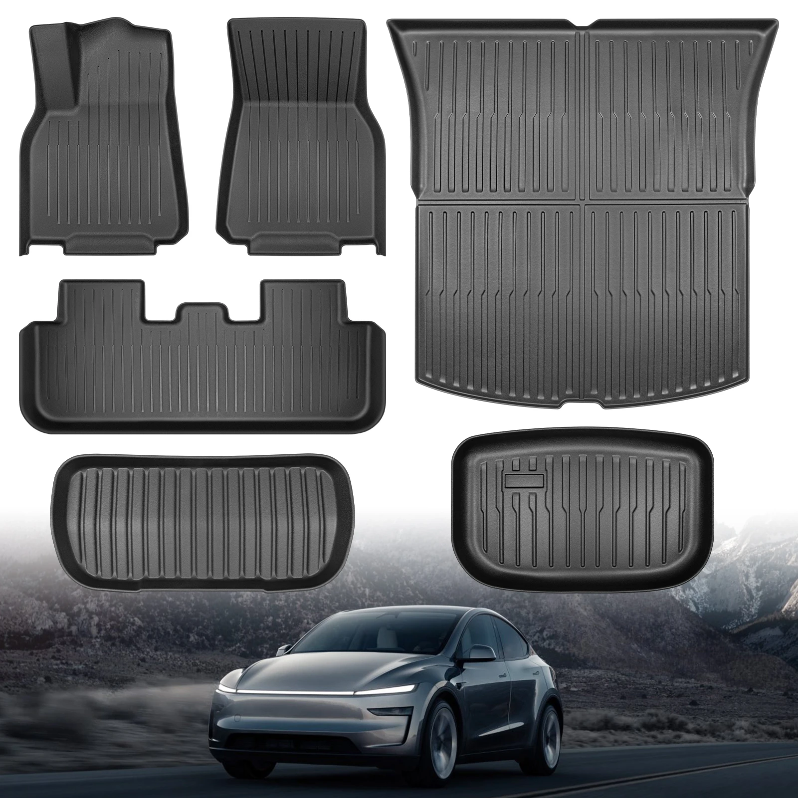 

Kunist Floor Mats for Tesla Model Y Juniper 2026 Trunk Mats Cargo Liners