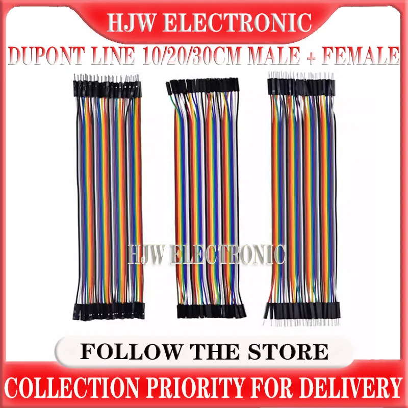 40pcs Tzt Line 10/20/30cm Male To Male + Female To Male And Female To Female Jumper Wire Cable For Diy Kit