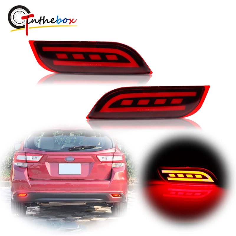 Gtinthebox 2PCS Red LED Bumper Reflectors Lights Rear Fog Lights For Subaru Impreza WRX STi XV Crosstrek Brake/Tail lights