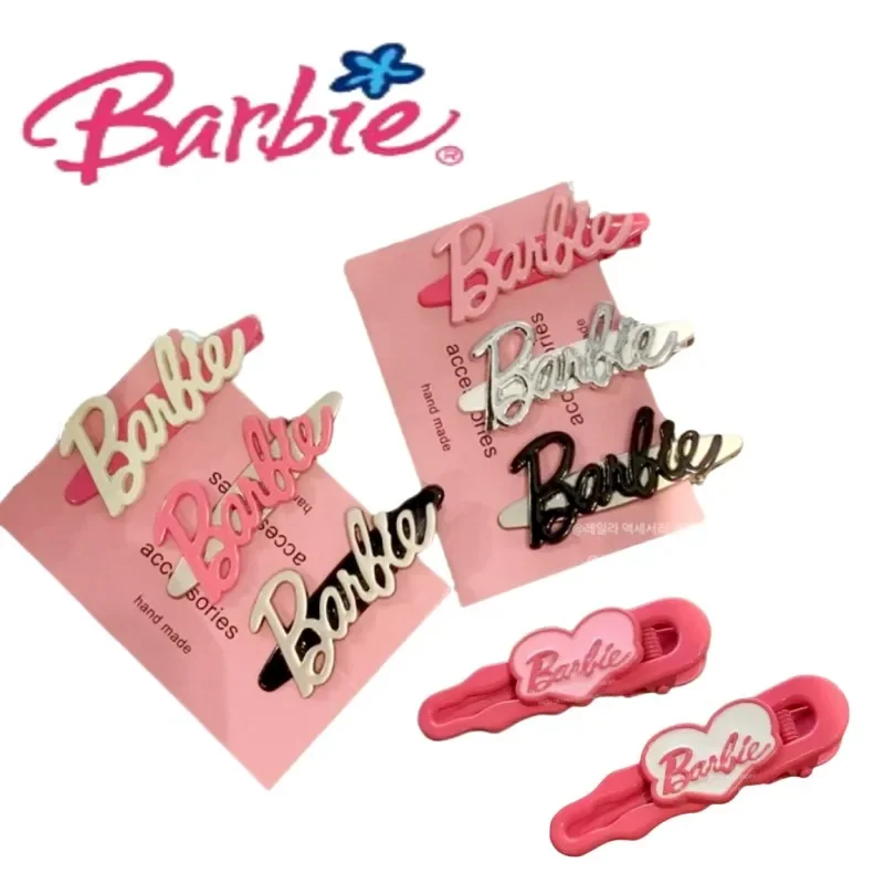 Anime Barbie Bangs Clip Cartoon Fashion Women Duckbill Clip Kawaii Girl Bobby Pin Cute Sweet Cool Y2K Edge Clip Hair Decoration