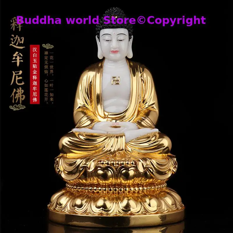 2025 grade gilding jade Buddha statue Thailand Asia seated Shakyamuni Amitabha home Temple efficacious Talisman Mascot Sculpture