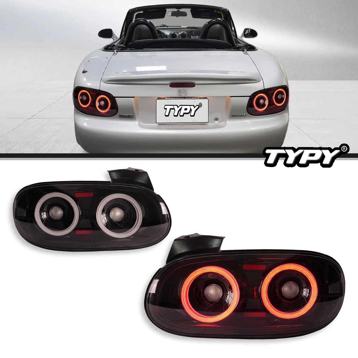 

TYPY Car Light For Mazda MX-5 Taillight 1989-1999 Upgrade Modified to New DRL Dynamic Turn Signal LED Taillight Auto Accessories