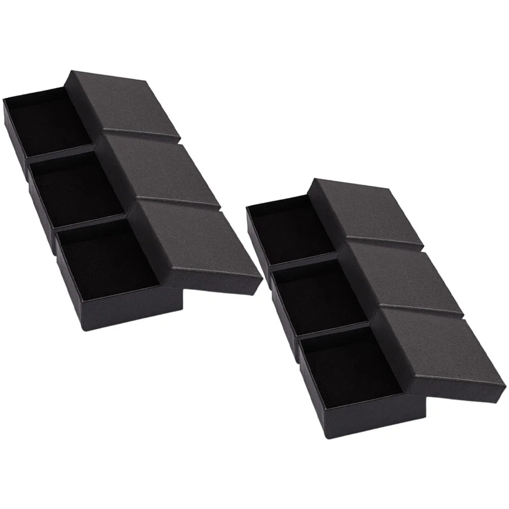 

6Pcs Jewelry Gift Boxes Small Portable Storage Organizer Box for Earring Necklace Ring Packing Case Sponge Liner