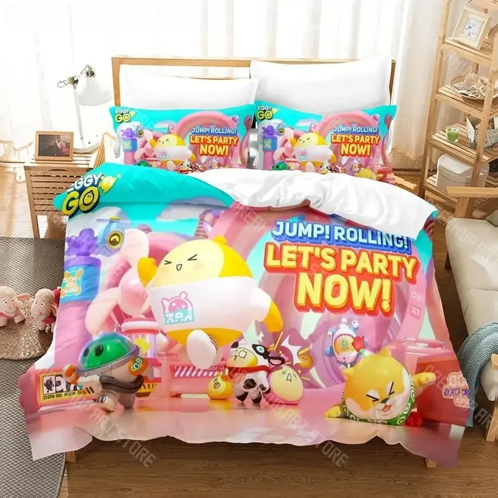 

3D Print Eggy Party Bedding Set Pillowcases Single Twin Full Queen King Kids Bed Linen 3d Printed Game Eggy Duvet Covers