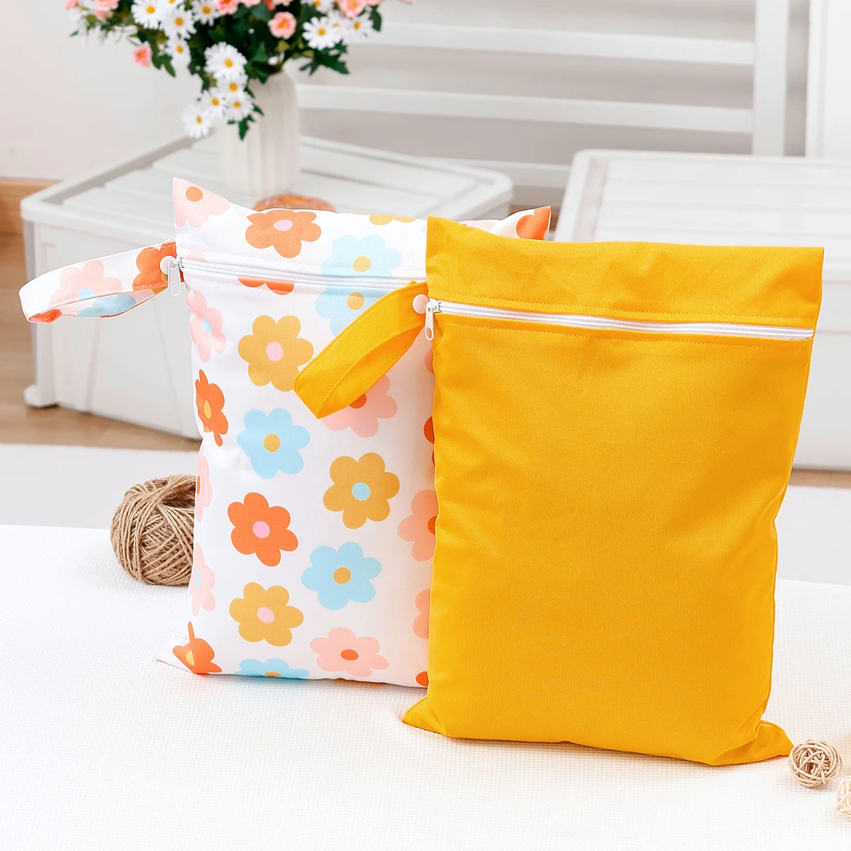 Sacs secs et humides imperméables 2 pièces/ensemble 26x36cm, pour voyage, plage, piscine, maillot de bain, sac de rangement de couches Portable réutilisable pour bébé