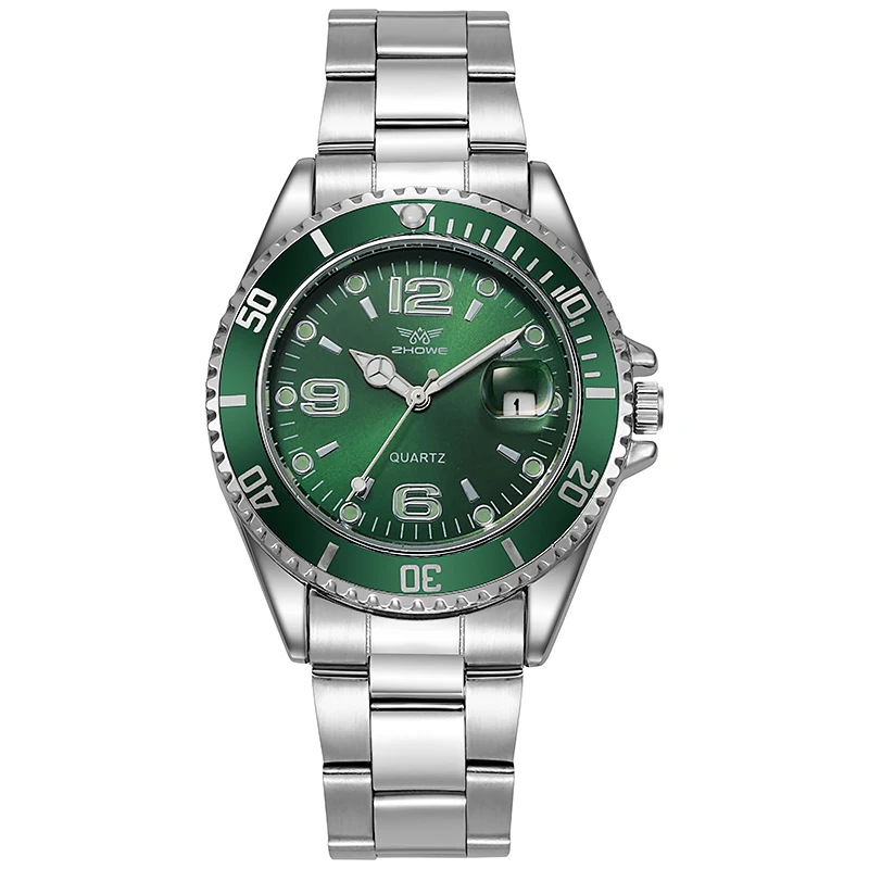 Cross border foreign trade new green water ghost silicone calendar night light leisure sports business men\'s quartz watch in sto
