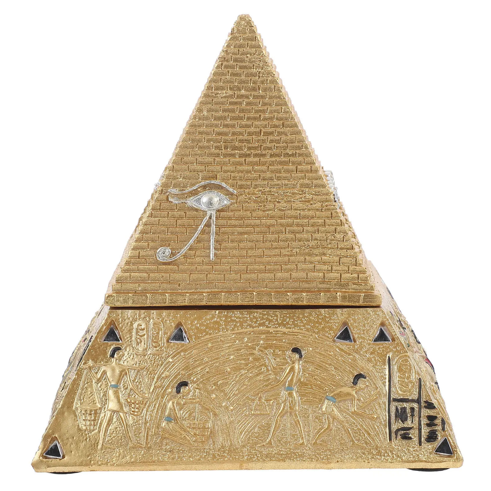 

Pyramid Jewelry Box Vintage Resin Jewelry Container Small Storage Case for Rings Earrings Necklaces Elegant Decorative Trinket