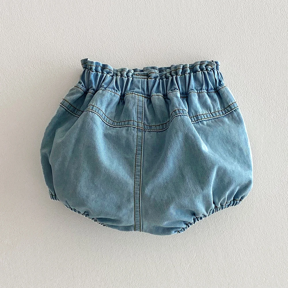 Baby Denim Bloomers Shorts Neugeborene Weiche Gemütliche Baumwolle Kleinkind Jungen Mädchen Sommer Shorts Hosen Rüschen Taille Kinder Kleidung 0-3T – Detail 8