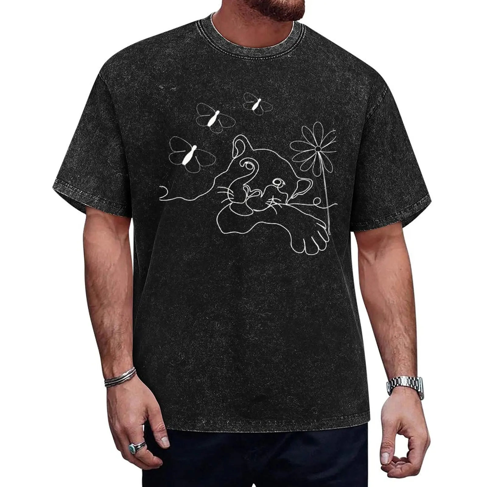 

Tiger With Flowers T-Shirt anime tshirt Funny t-shirts funny shirt cotton men clothing