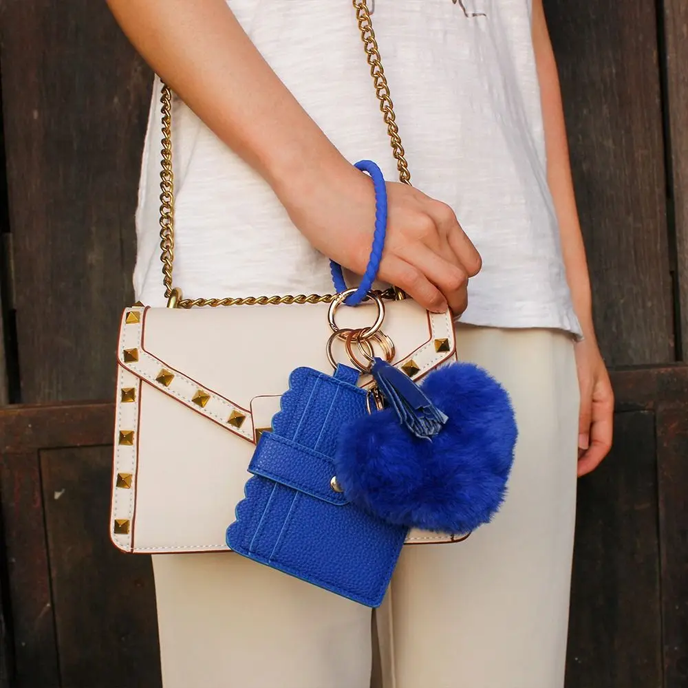 캐주얼 실리콘 손목 키체인, 내구성 세척 가능 키링 팔찌, 패션 뱅글 키링