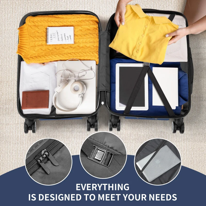 Набор из 3 чемоданов из 3 твердых чемоданов из АБС-пластика + ПК с замком TSA, 4 вращающимися колесами, легкий дорожный чемодан на тележке для переноски Che