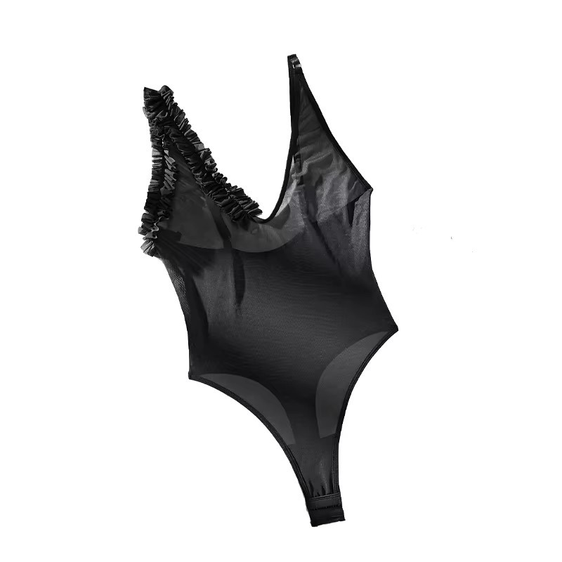 MUZISKAT 2025 New Lingerie Sexy U-Neck See-Through Mesh Can Open Gear Erotic Jumpsuit Women Onlyfans