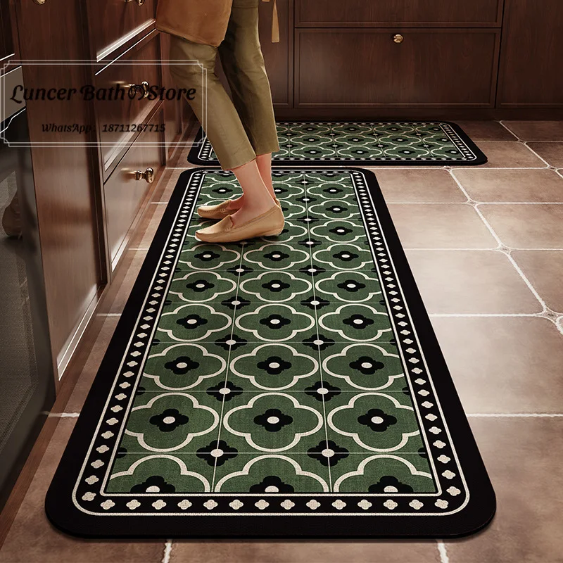 American kitchen floor mat, water-absorbing and oil-proof diatom mud cushion, dirt-resistant and easy to take care of,
