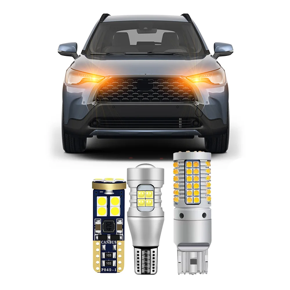 

Car LED Bulbs For Toyota Corolla Cross 2022 2023 2024 LED Front Turn Signal Backup License Plate Bulbs Canbus No Error