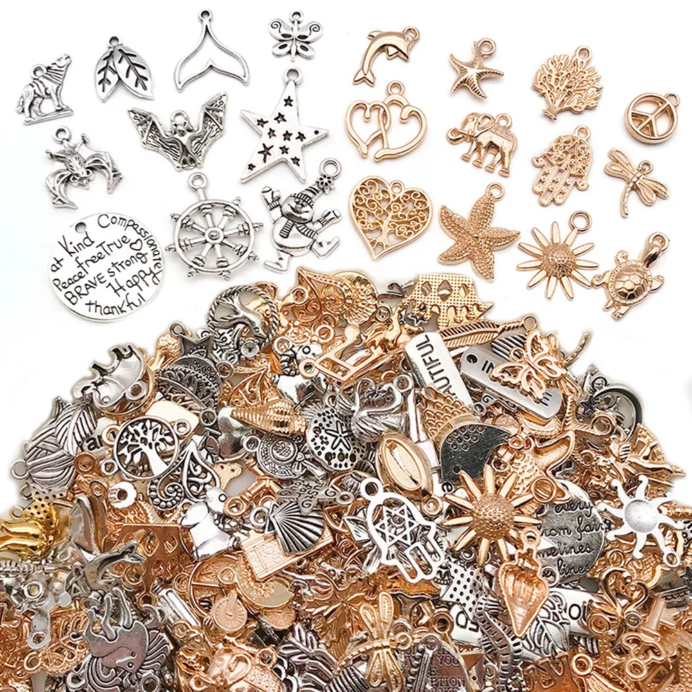 

20/30/50pcs Vintage Metal Charms Mixed Random Pendant For DIY Bracelet Neacklace Earrings Accessories Jewelry Making Findings