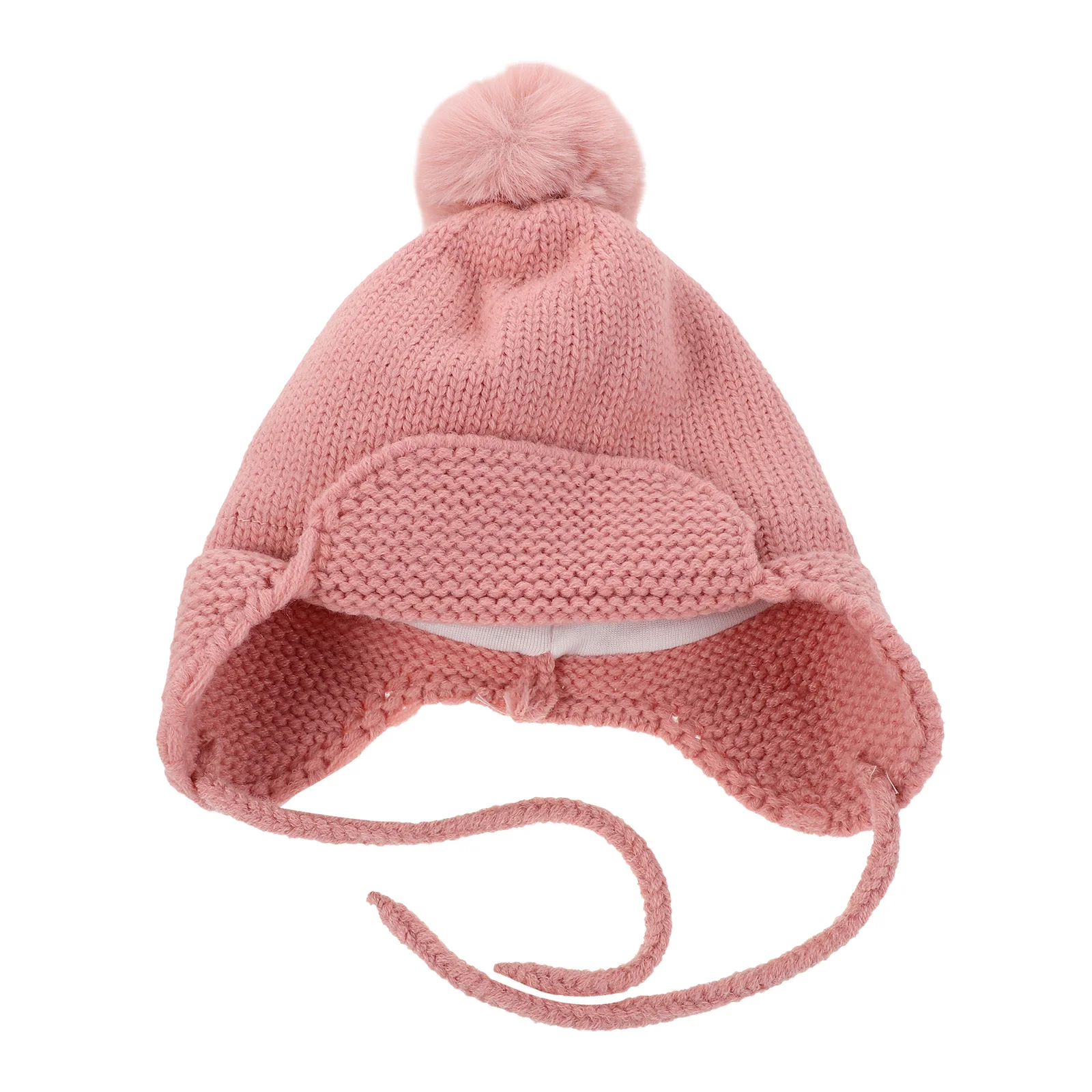 

Baby Warm Earflap Beanie Knitted Hat Soft Pompom Toddler Newborn Winter Cap Cute Funny Warm Hat for Fall Outdoor Cold Days