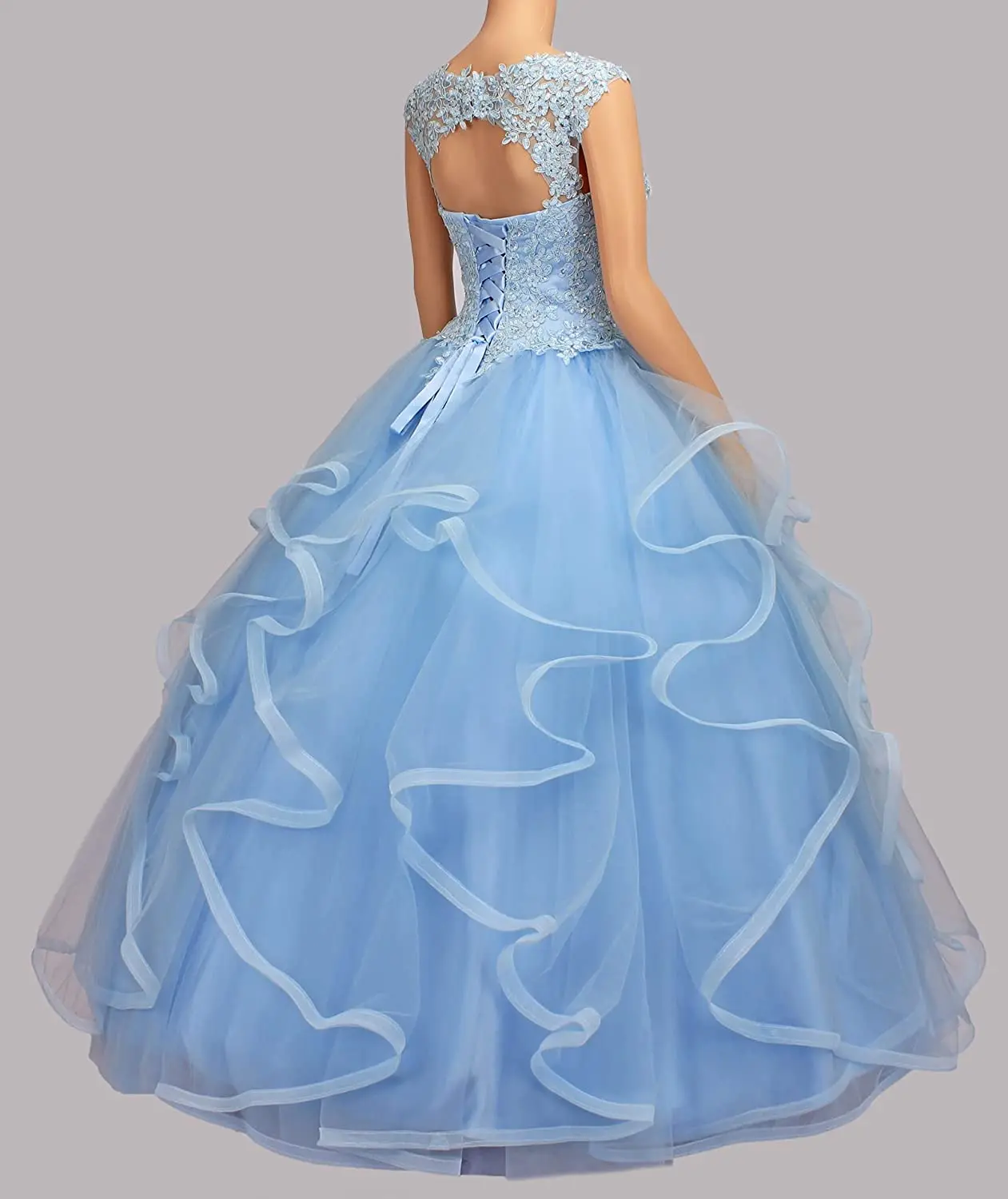 CharmingBridal-vestido De quinceañera con cuello en V para mujer, vestido De baile De graduación De encaje De talla grande, Vestidos con volantes, dulce 16, 15 Años, 2022