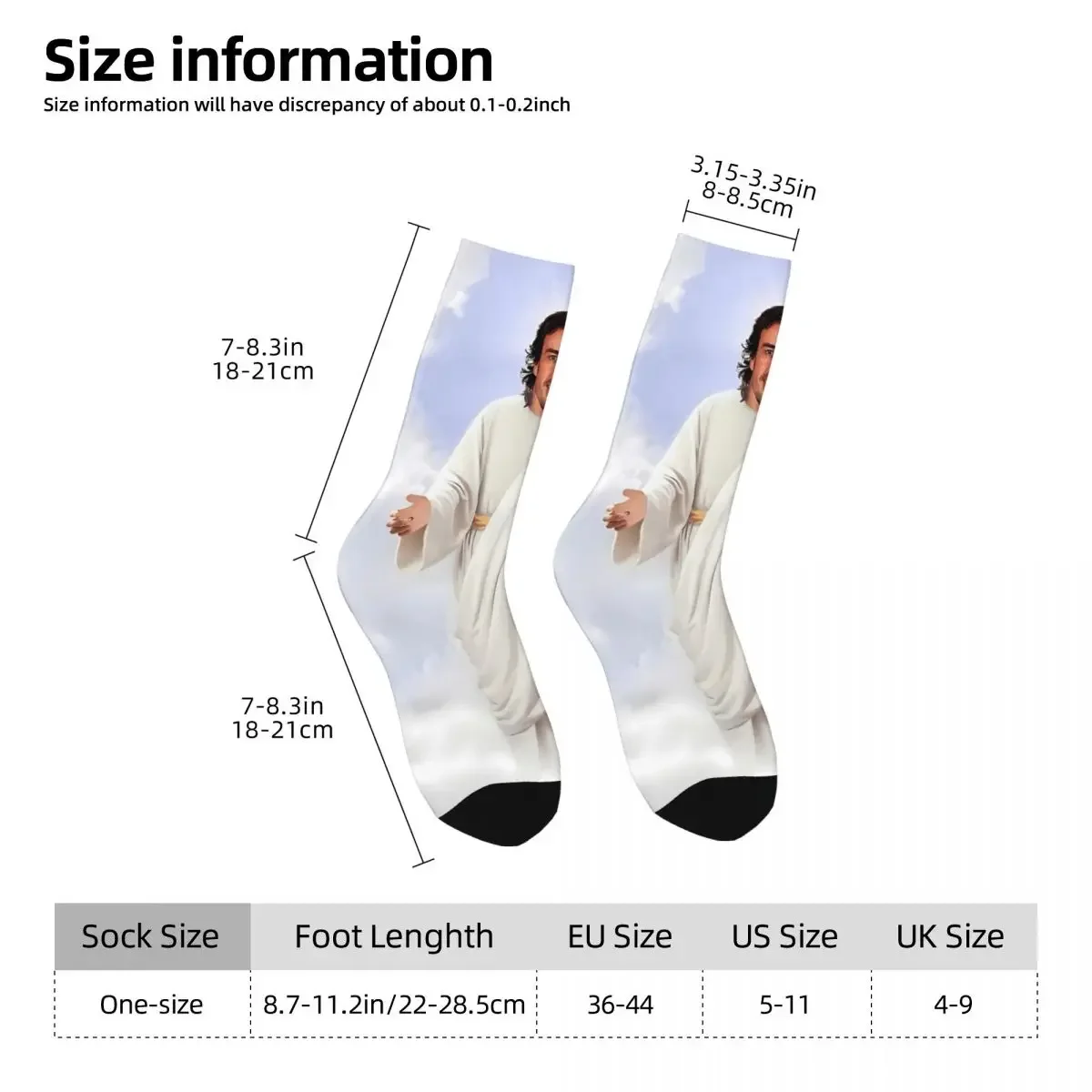 Funny Fernando Alonso Jesus Merchandise Socks Flexible Skateboard Middle Tube Socks Soft for Womens Birthday Present