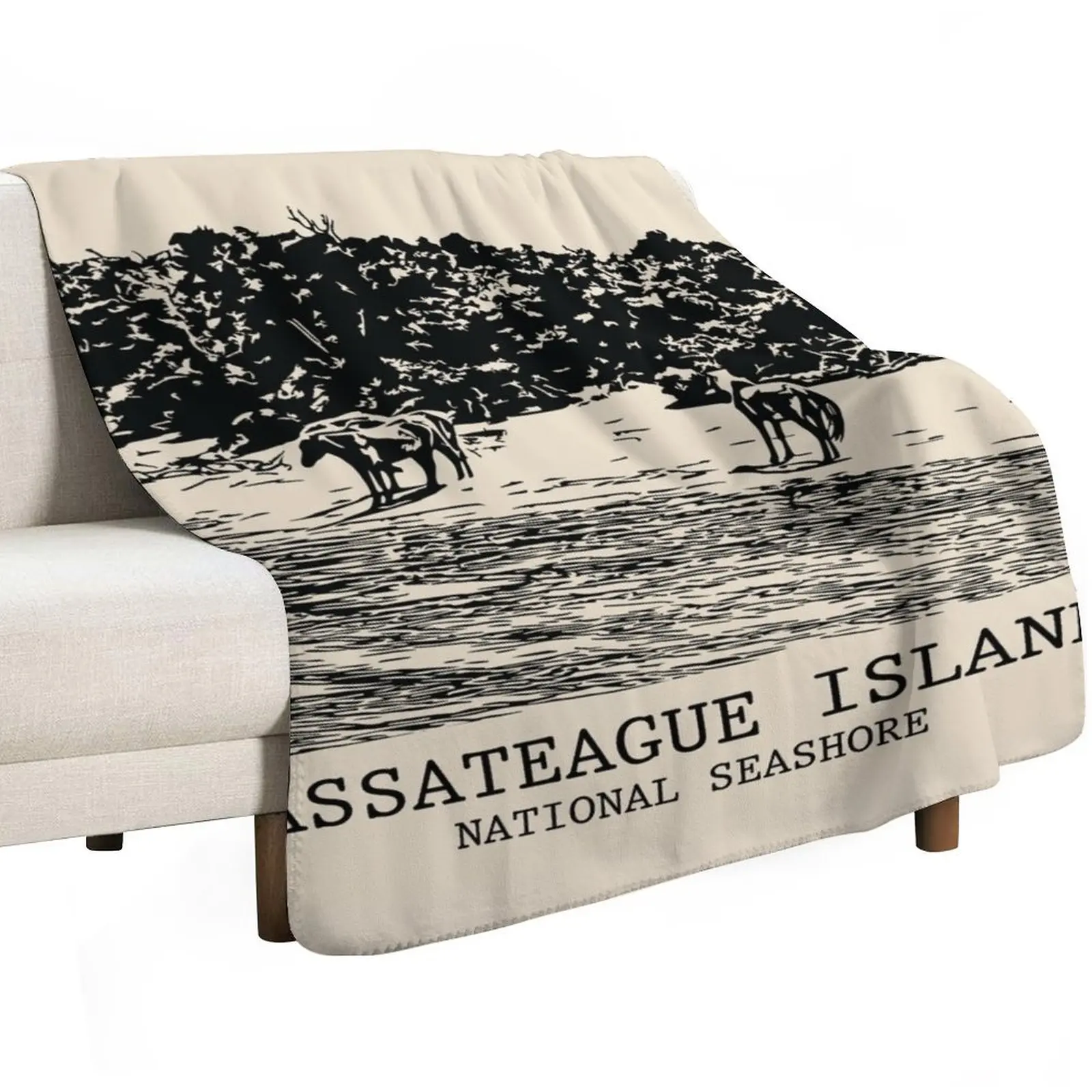 Assateague Island National Seashore Throw Blanket Plaid Luxury Flannel Fabric Moving Multi-Purpose Thermals For Travel Blankets