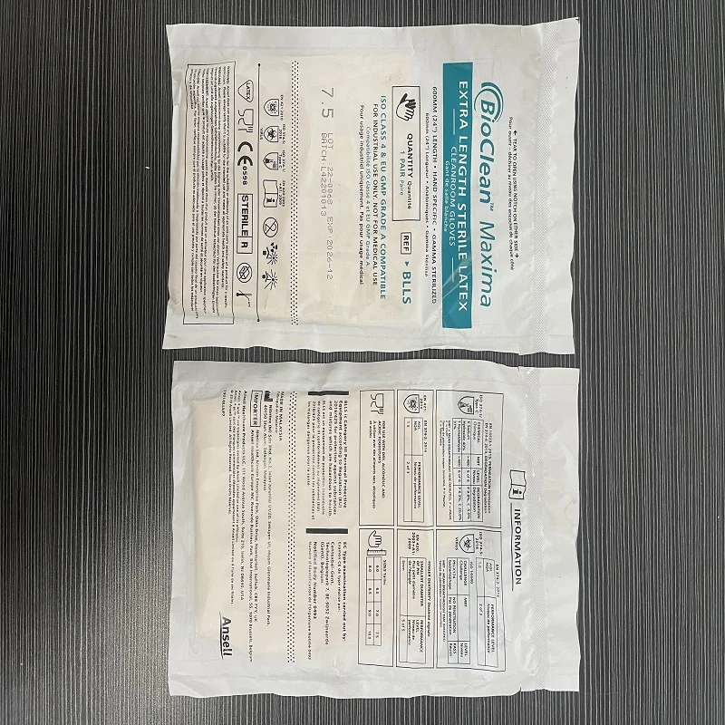 Imagem -04 - Luva Descartável para Sala Limpa de Látex Bioclean Maxima Blls Proteção Completa do Braço Iso Level eu Gmp a Level 60cm 24 Par