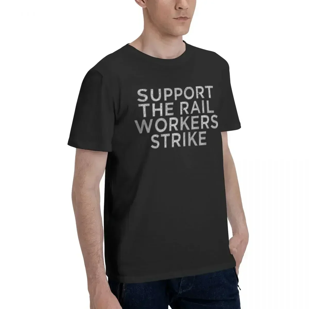 Crewneck TShirts British Union Defend Rail Save Our Railways Support The Rail Workers Strike Personalize Men's T Shirt