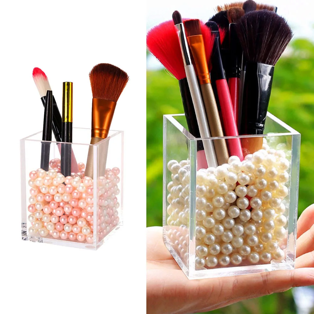 Transparent Acrylic Makeup Tool Storage Box Large Capacity Desk Organizer For Brush Pen Pencil Chopsticks Holder