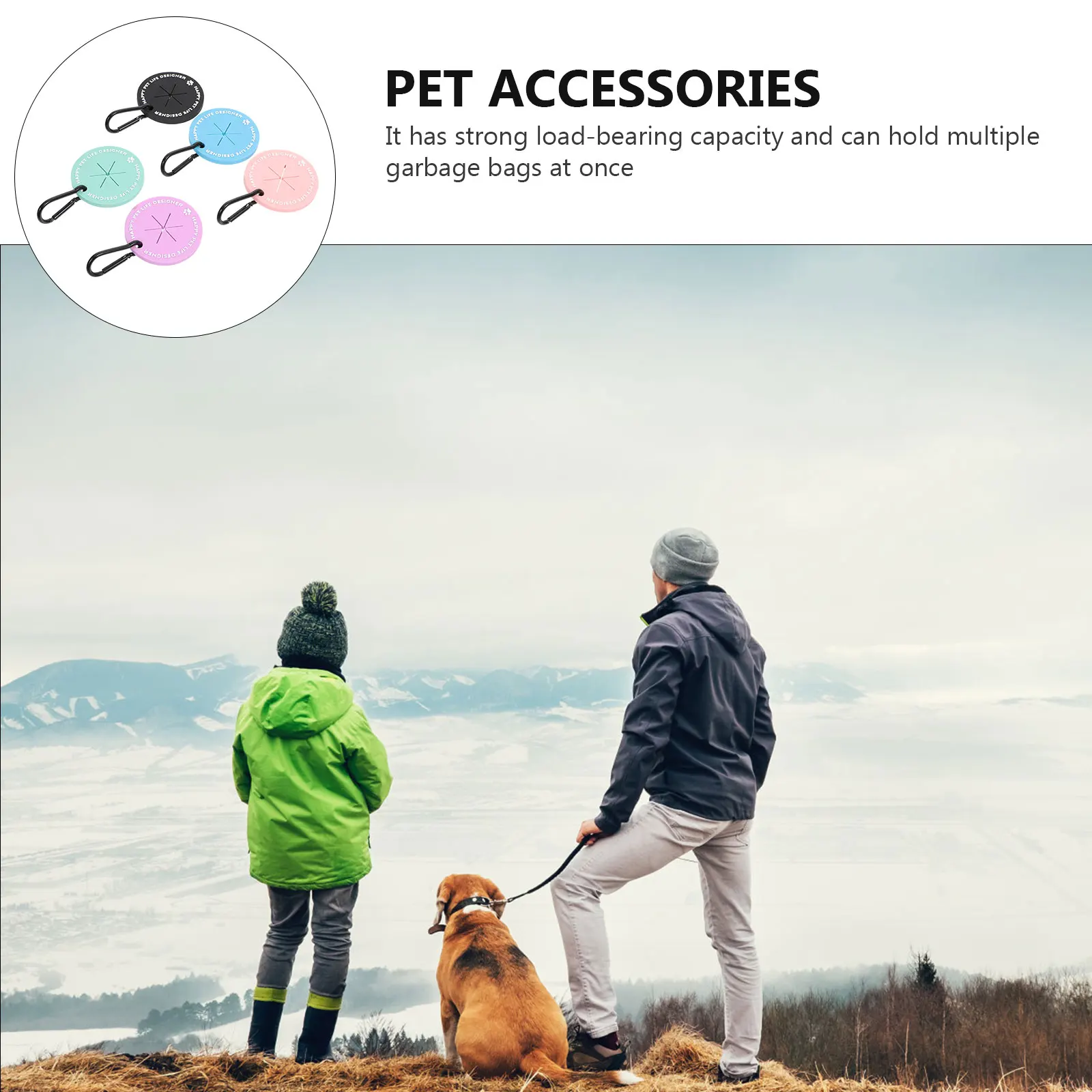 

5 Pcs Trash Bag Handle Pet Waste Holders Litter Bags Dog Poop Clip Carrier for Leashes Garbage