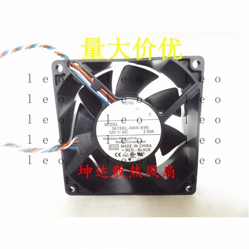 EE  1 PCS      Fan  3615KL-04W-B96  DC12V 2.50A  9038 9CM 4 wire 5 Pin cooling fan *
