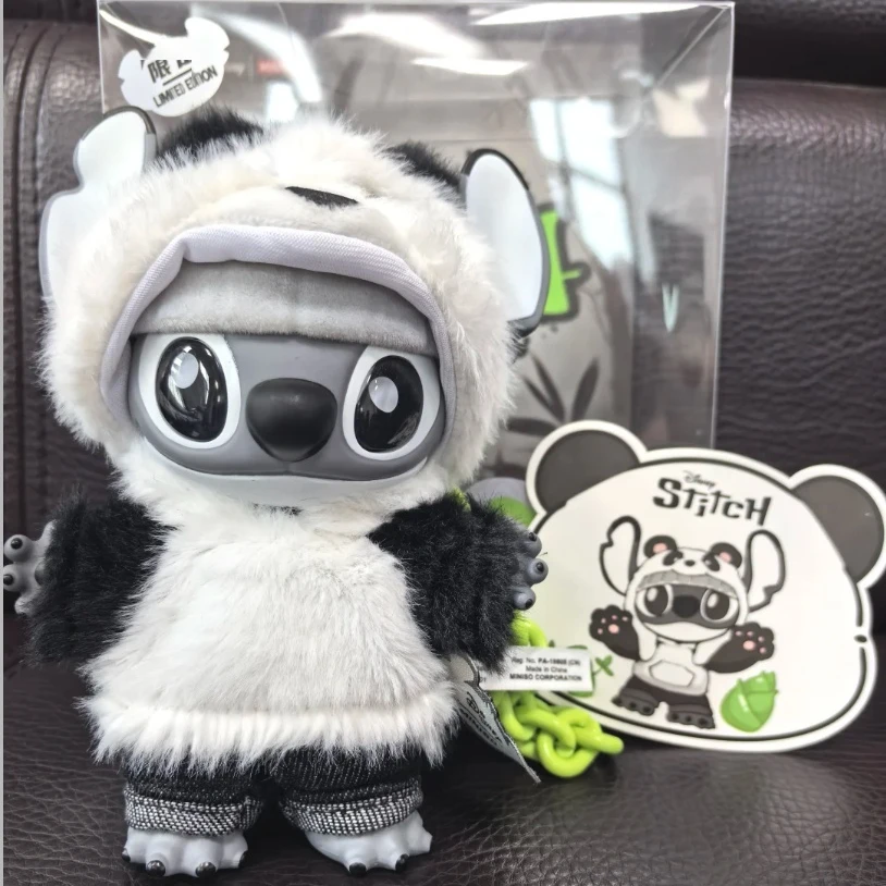

Miniso Disney Stitch Genz уличная серия панда виниловое плюшевое украшение фигурка Kawaii подвижный настольный орнамент брелок кукла подарок
