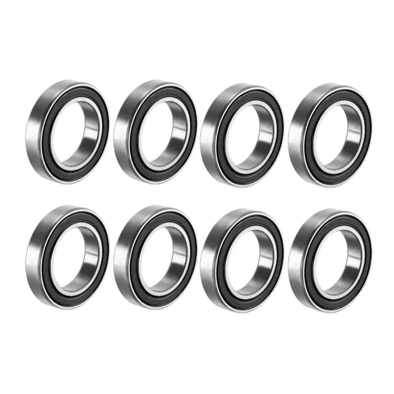 (Pack of 8) 6802-2RS Deep Groove Ball Bearing Double Sealed 1180802, 15mm x 24mm x 5mm Carbon Steel Bearings (Pack of 8)