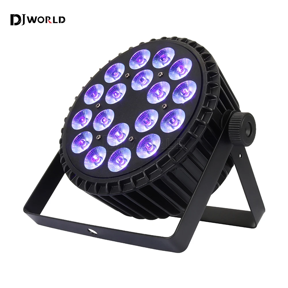 

18x18W Aluminum LED Par Light RGBWA UV 6in1 Flat Par Light DMX512 Professional Stage Lighting Equipment for Disco DJ Party Bar