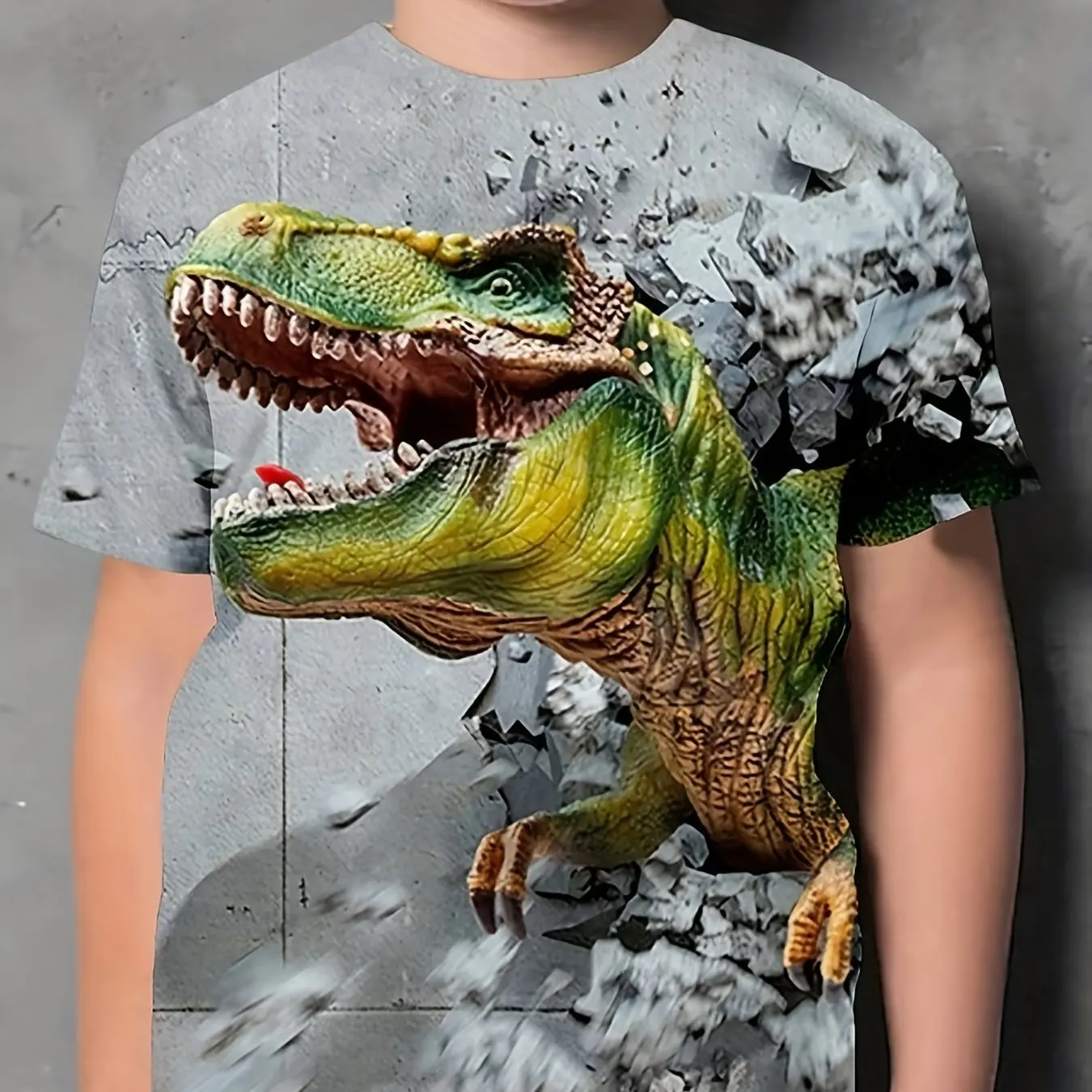 Mode Kleurrijke Dinosaurus 3d Print Kids Meisje Jongen Creatief T-Shirt Casual Korte Mouw Tops Tee Kinderkleding Zomer