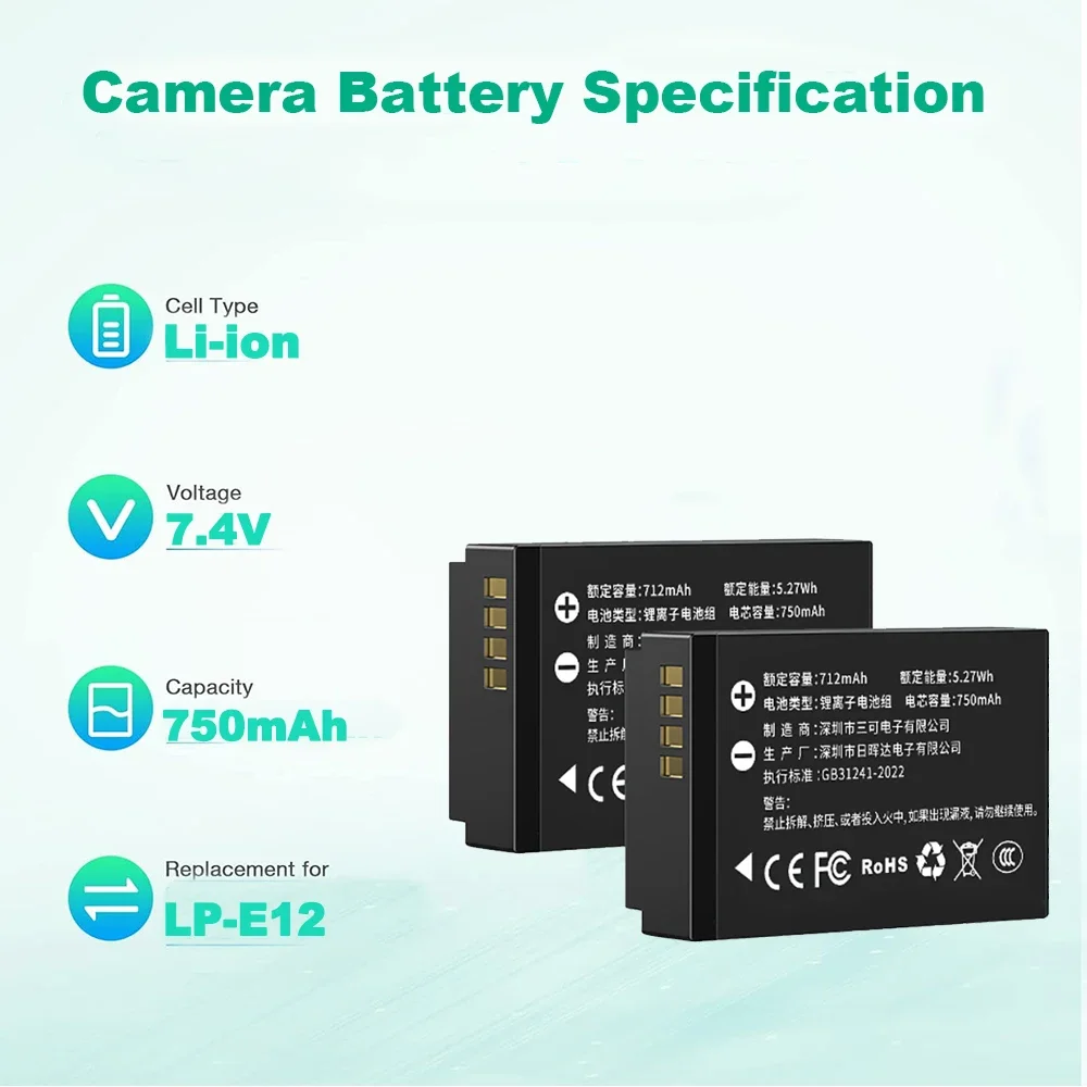 New LP-E12 Camera Battery for - Canon Camera Eos M50 Mark Ii ulasan dan harga