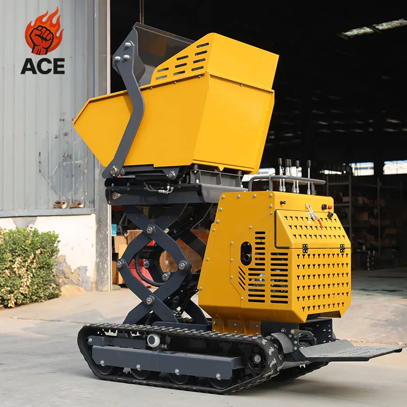 Customized Mini Tracked Orchard dumper Farm Crawler Mini Dumper 500kg 800kg Hydraulic Skid Steer Lifting Self-feeding Dumper