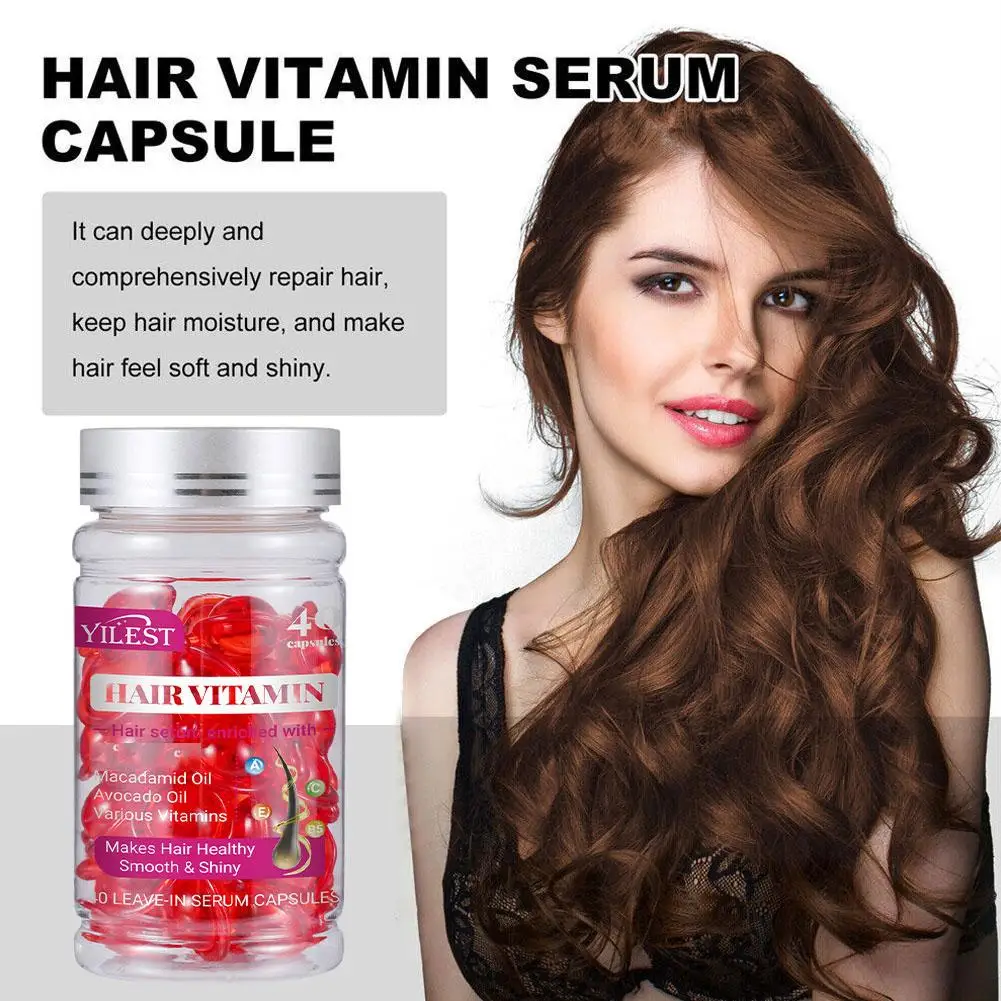 Suero para el tratamiento del cabello, cápsulas para el cuidado del cabello, sin enjuague, aceite de aguacate de argán, vitamina A C E, acondicionador para el cabello, 40 piezas