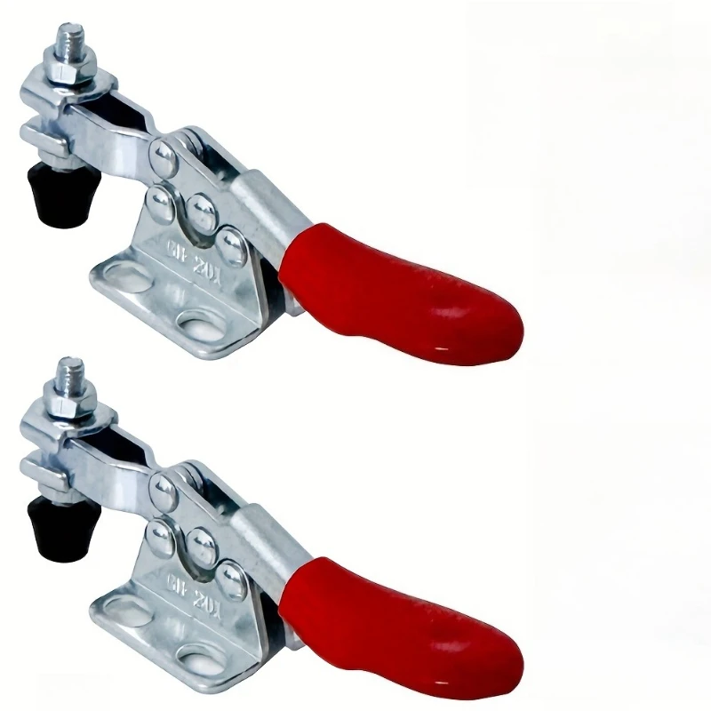 Heavy Duty Toggle Clamps - Adjustable Metal Quick Release Fixture with Rubber Tips, Industrial Grade Gripper for Woodworking