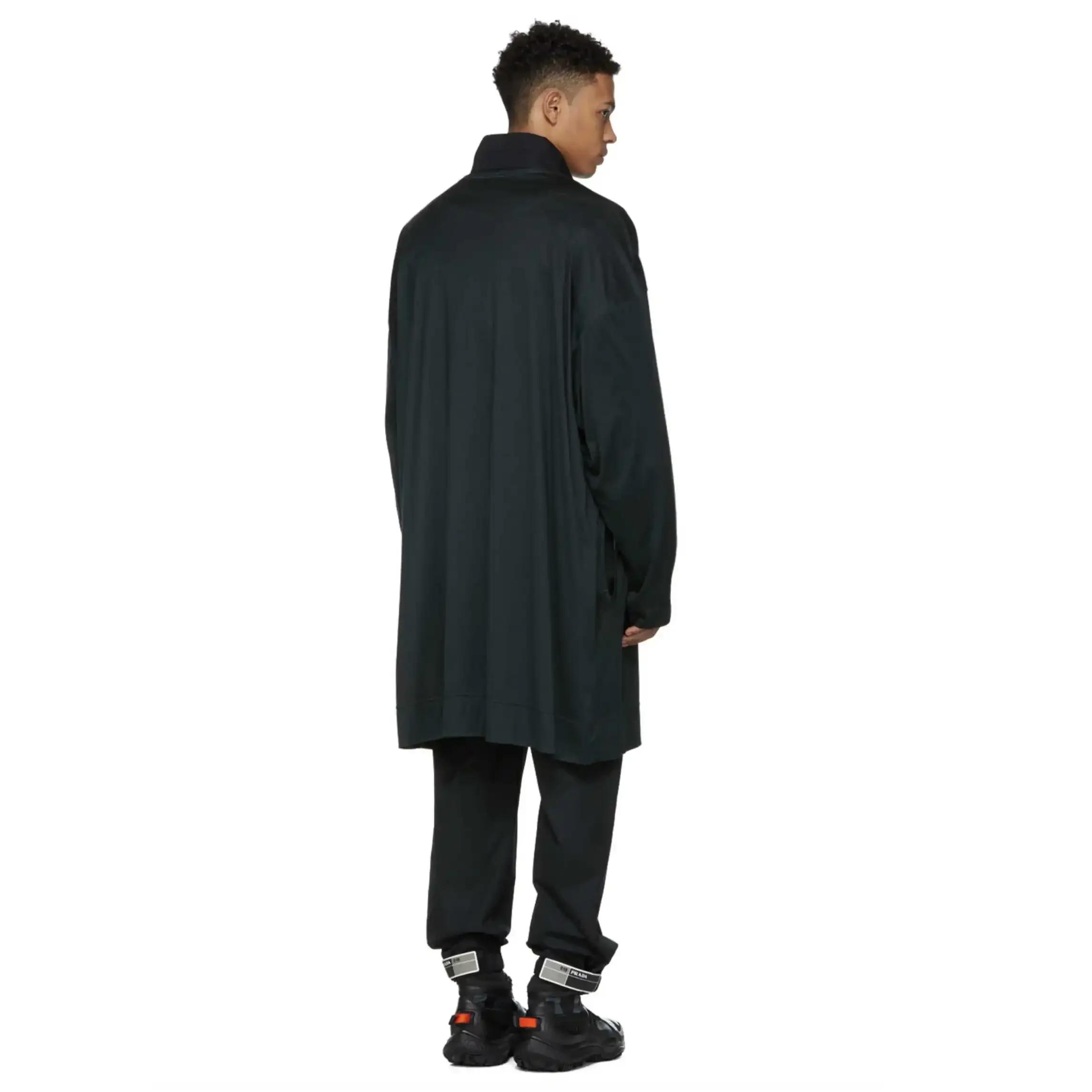 YOJI OOAK عقد القط طويل هوديي كم طويل كبير تي شيرت مطبوع متماسكة فضفاضة عادية مستديرة الرقبة صورة ظلية INS رجل #4