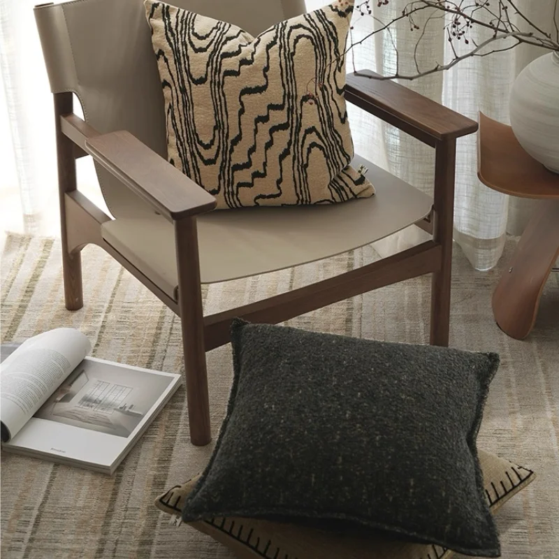 Camel Color Pillows Wooden Stripe Cushion Case Retro Geometric Square Decorative Pillow Cover For Sofa Chair Home Decorations