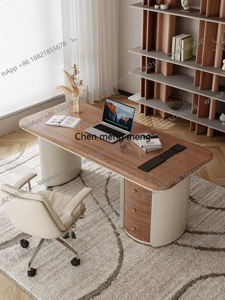 

Винтажный стол из цельного дерева в кремовом стиле, современный простой домашний компьютерный стол для учебы, медицинский стол для консультации красоты