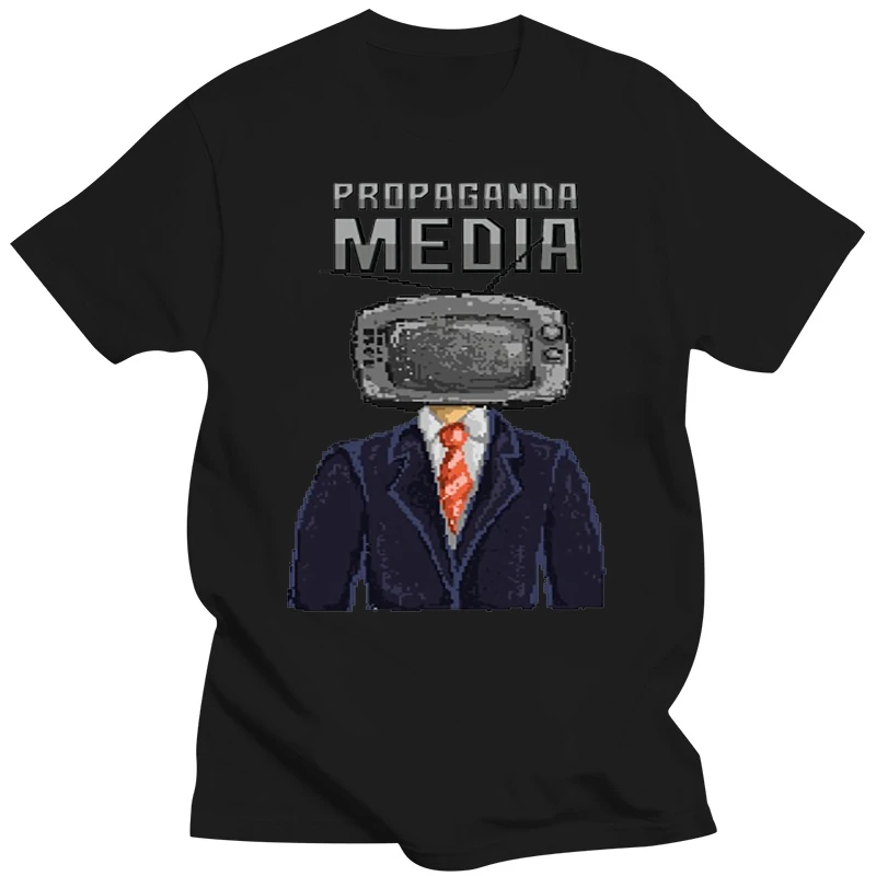 80s 8 bit blocky Propaganda Media Television Adult T Shirt