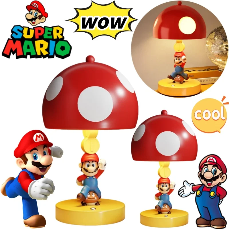 

New Super Mario Bros Table Lamp Creative High-value Cartoon Doll Model Home Cute Bedroom Bedside Nightlight Desktop Ornaments