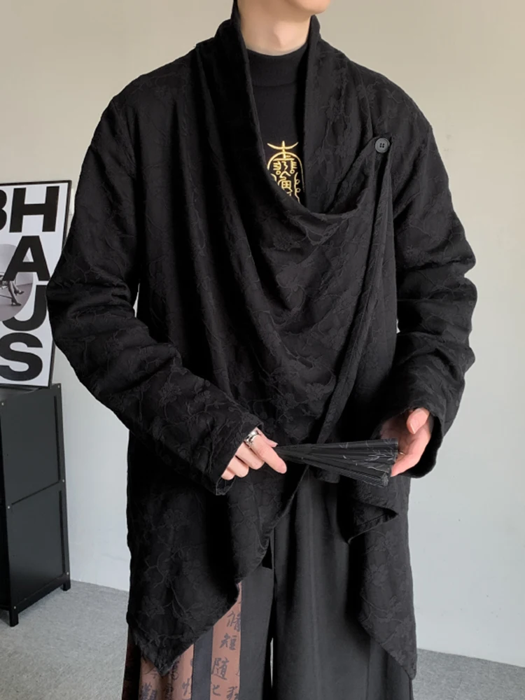 

Пальто свободного кроя с цветочной вышивкой, асимметричным дизайном, в китайском национальном стиле, ветровка в стиле кэжуал, верхняя одежда с длинными рукавами