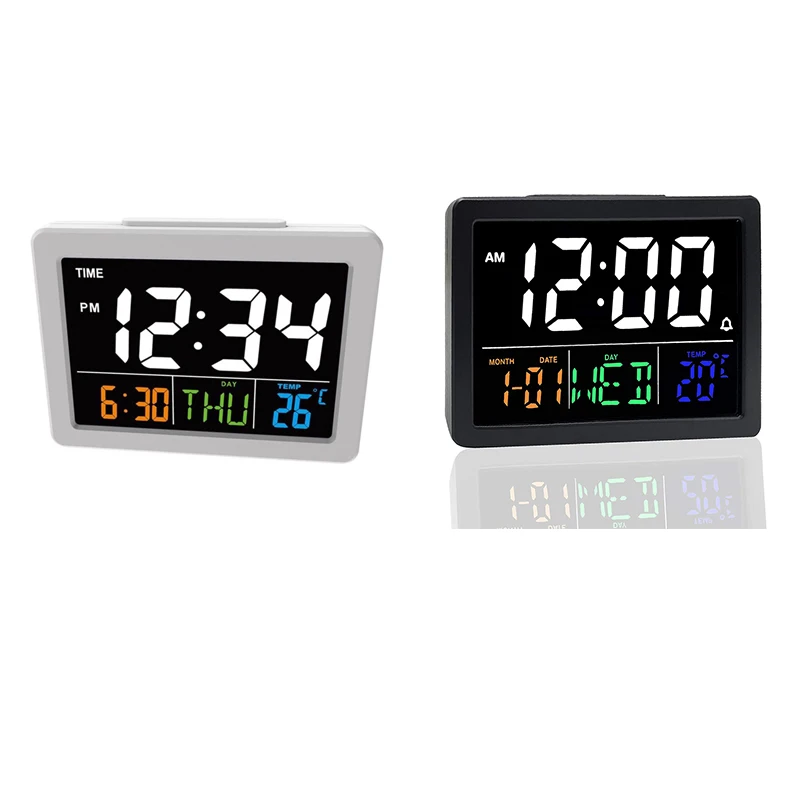 

Digital Alarm Clock, With 5.5Inch Large LED Time Display Temperature Detect Snooze Clocks For Bedroom Bedside Desk