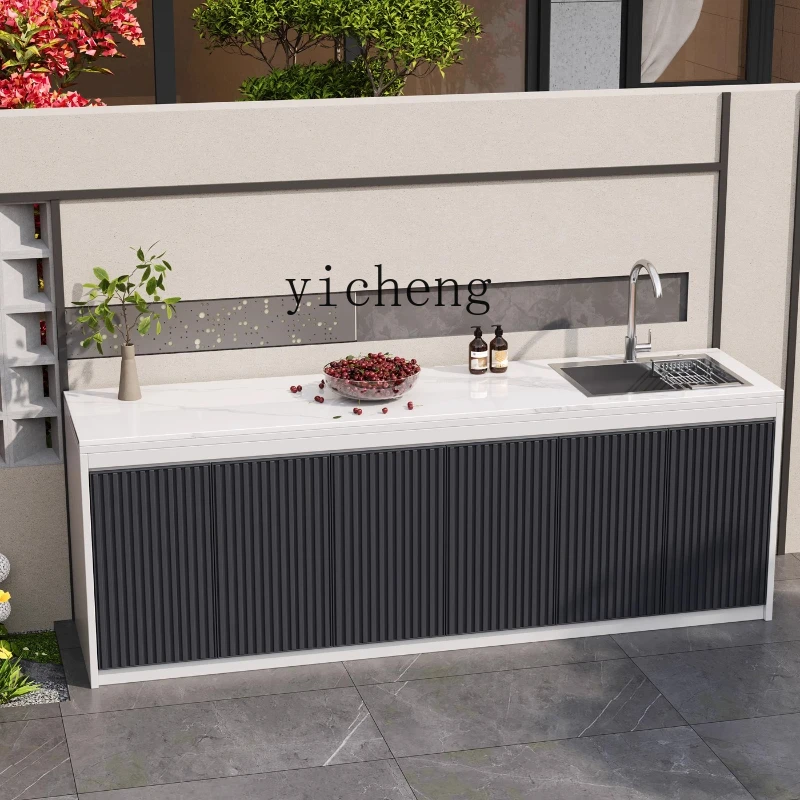 Outdoor Wash Basin Outdoor Courtyard Garden Pool Basin Integrated Cabinet Rock Plate Operation Table