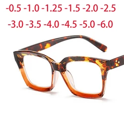 Retra Square Concave Frame Clear Lens Glasses Ultra Light Myopia Nerd Spectacles Degree 0 -0.5 -1.0 -2.0 -3.0 -4.0 to -6.0