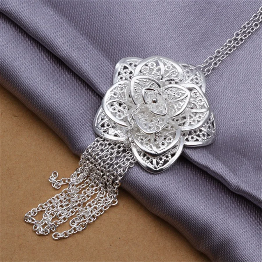 Specials Explosion Models Silver 925 Plated Necklace Fashion Aesthetic Women Flower