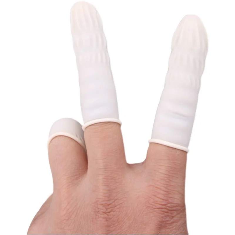 Beauty salon disposable finger cover rubber embroidery color embroidery eyebrow latex finger cover non-slip protection wear-resi